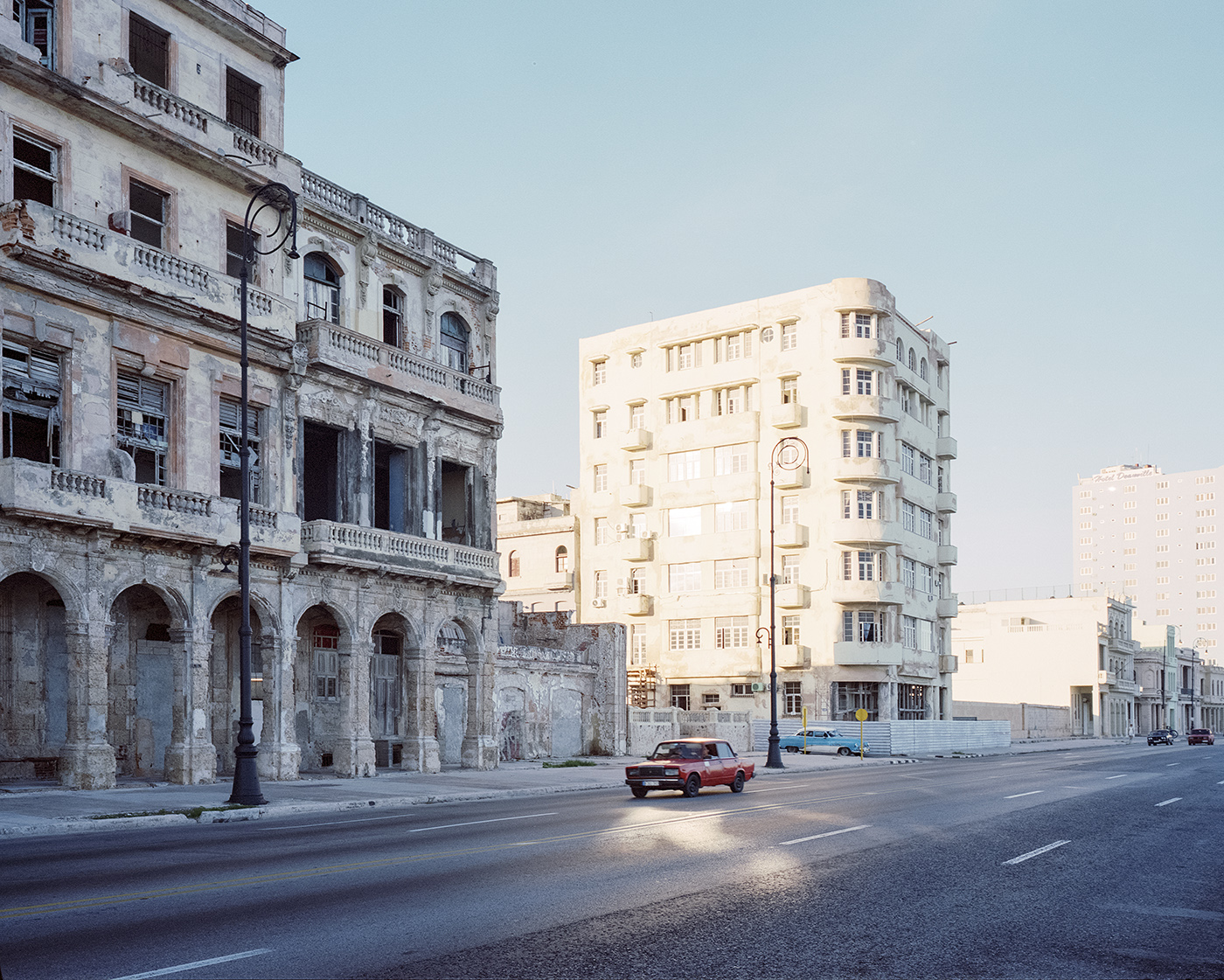 rundown buildings at Malécon. La Habana, Cuba 2018