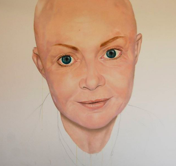'Hold my hand' - Gail Porter (TV personality and presenter), painting by Andrea Tyrimos