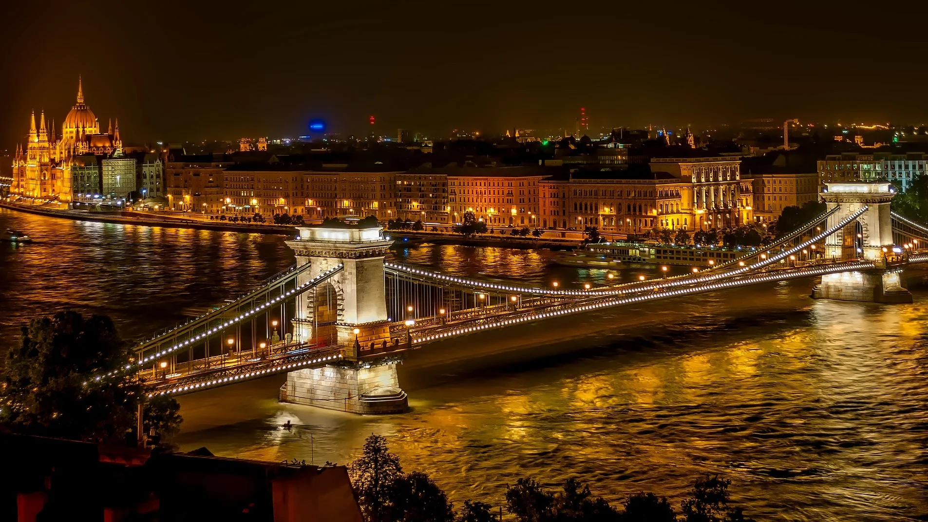 Chain Bridge & Parliament Building - Budapest, Hungary