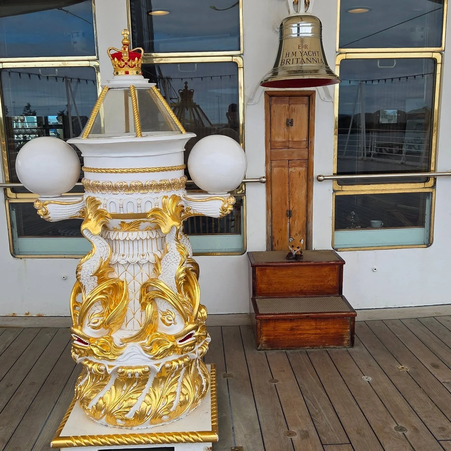 Shout out to @globustravel for getting us aboard the Britannia Royal Yacht after the crowds! 
#Scotland #britannia #scottishhistory #history #British #royals #royalyachtbritannia #edinburgh #visitscotland #plushfun #plushiegram #spiritofscotland #pl