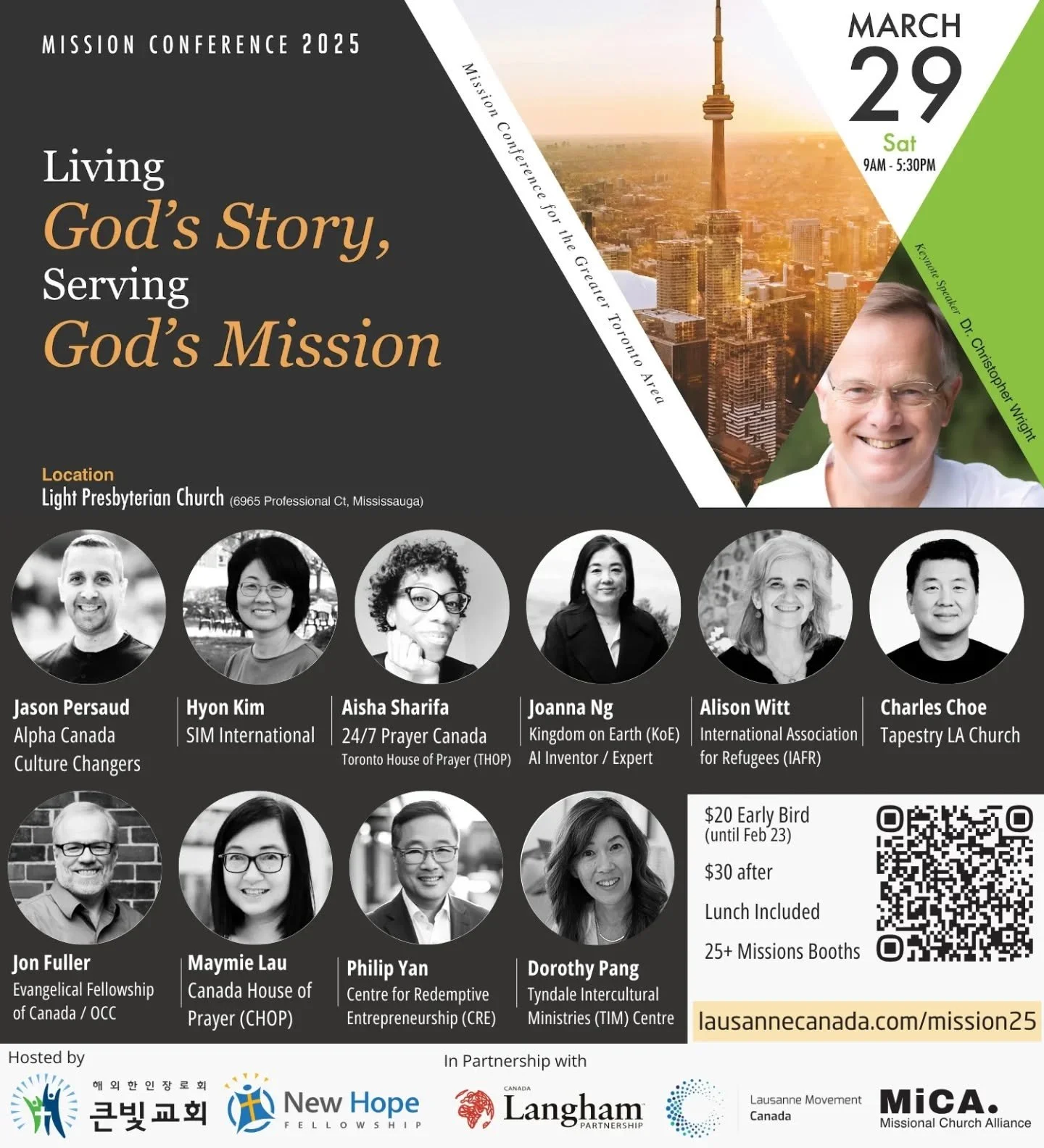 &ldquo;It&rsquo;s not so much that God has a mission for his church in the world, but that God has a church for his mission in the world.&rdquo;

Lausanne Canada is pleased to partner together with hosts @lpc.mississauga, @langhampartnershipca, MiCA 
