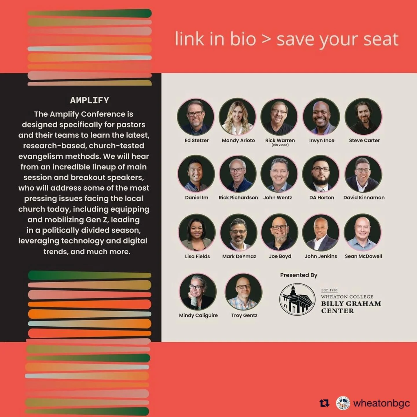 This week, Oct 22-23, join our Director of Engagement, @jzantingh, and @lausannemovement North America at @wheatonbgc #AmplifyConference both in-person and online! #L4Canadian @danielsangi will be speaking alongside @edstetzer, @pastorrickwarren, @da