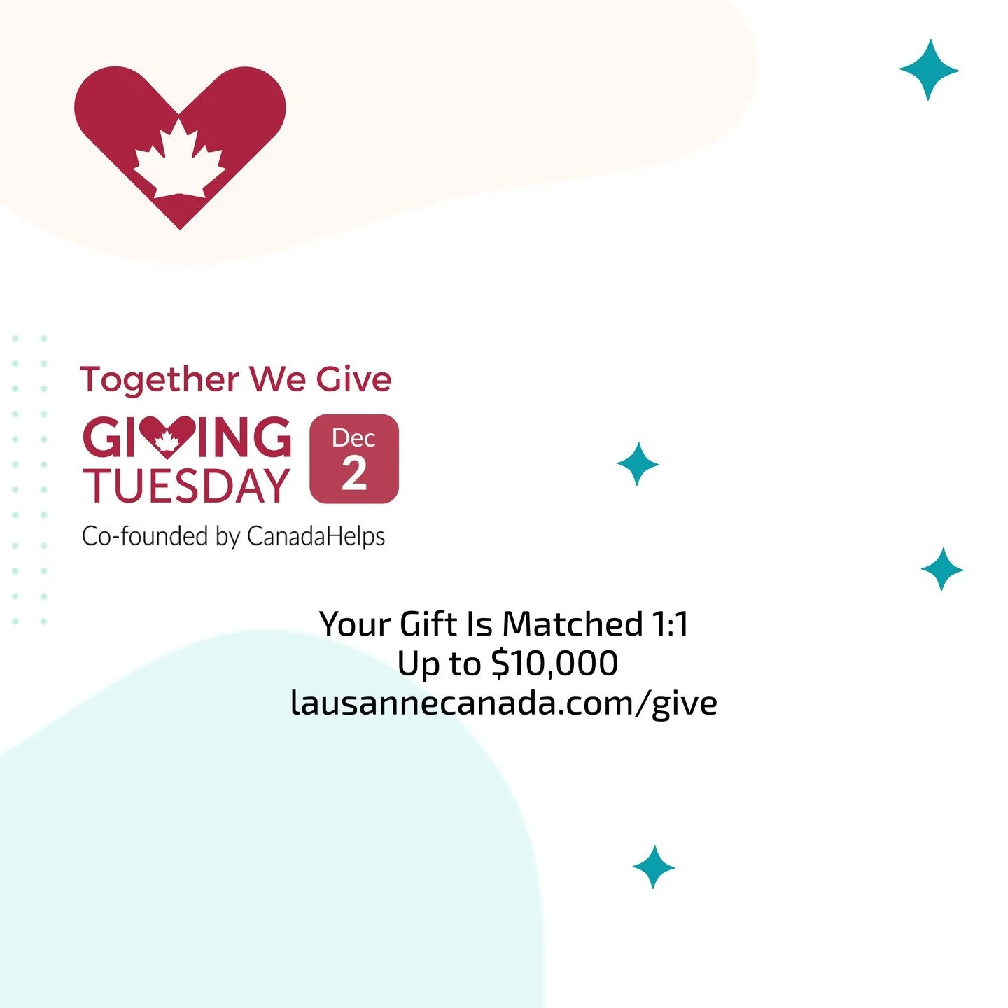 We&rsquo;re preparing for Giving Tuesday on December 2, and we&rsquo;re grateful to share that a 1:1 matching fund is already active for gifts toward Lausanne Movement Canada.

Across Canada, leaders keep telling us they long for shared spaces, trust
