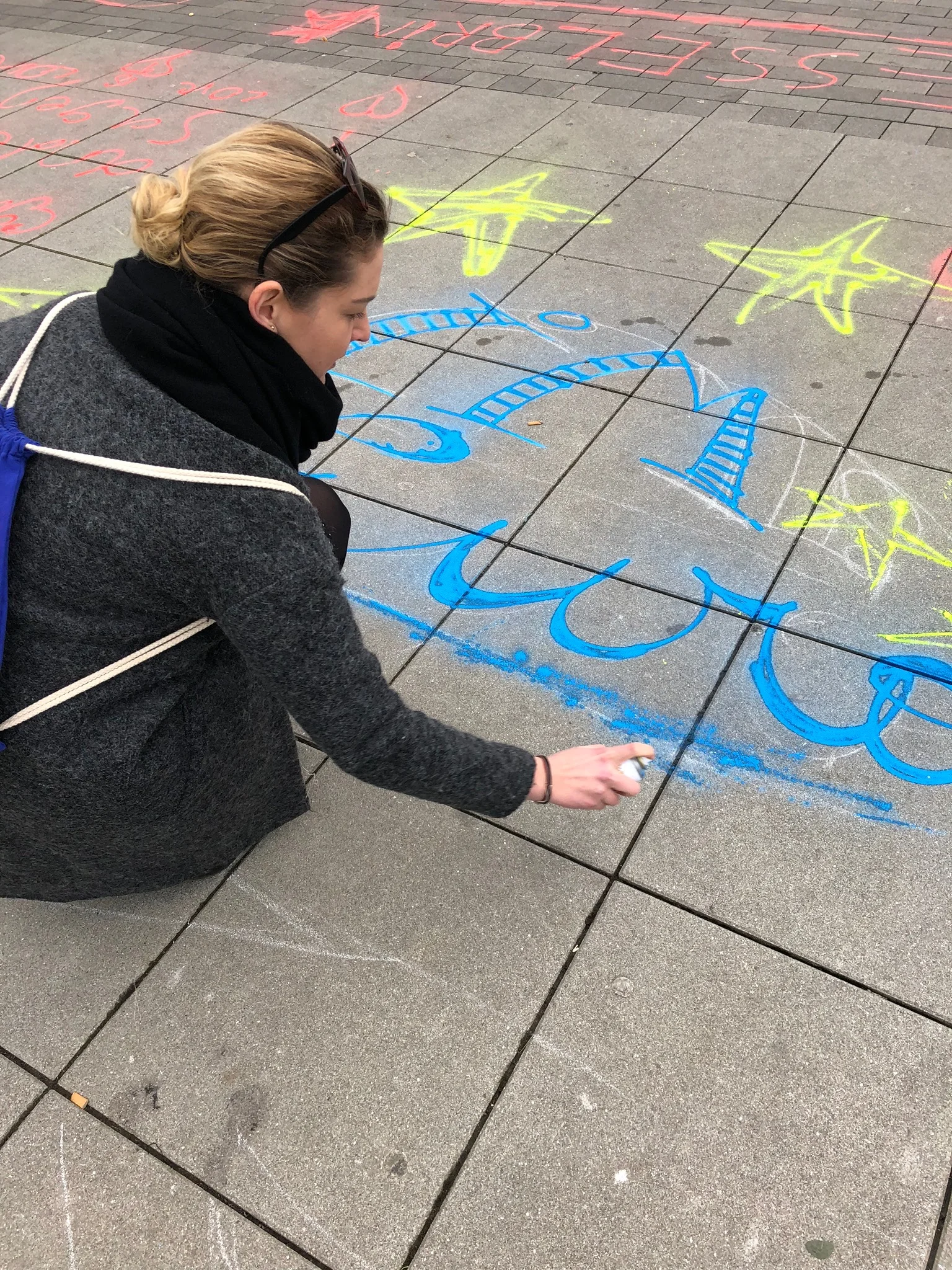 Sprayaktion auf dem Kesselbrink