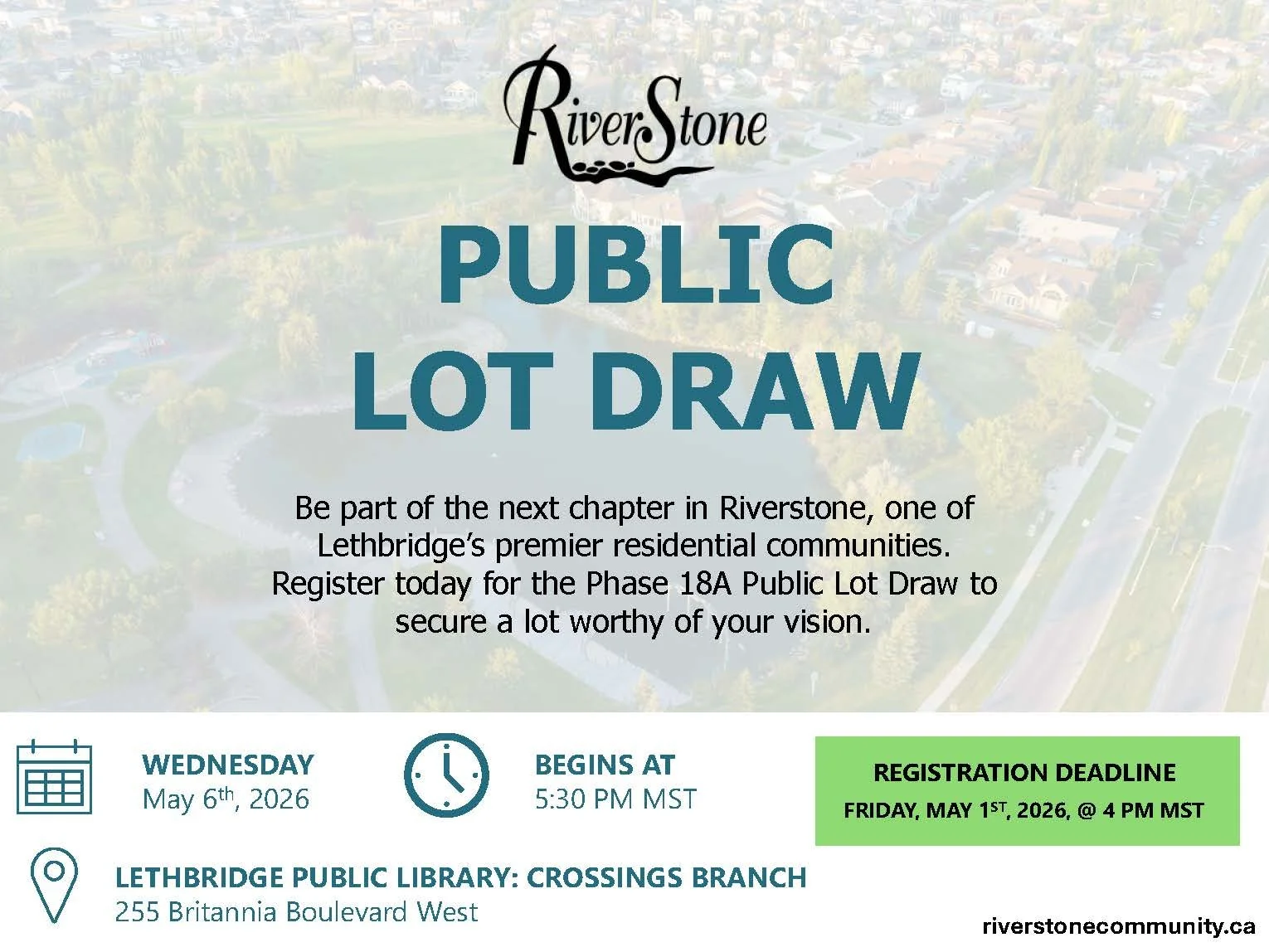 RIVERSTONE PHASE 18A PUBLIC LOT DRAW