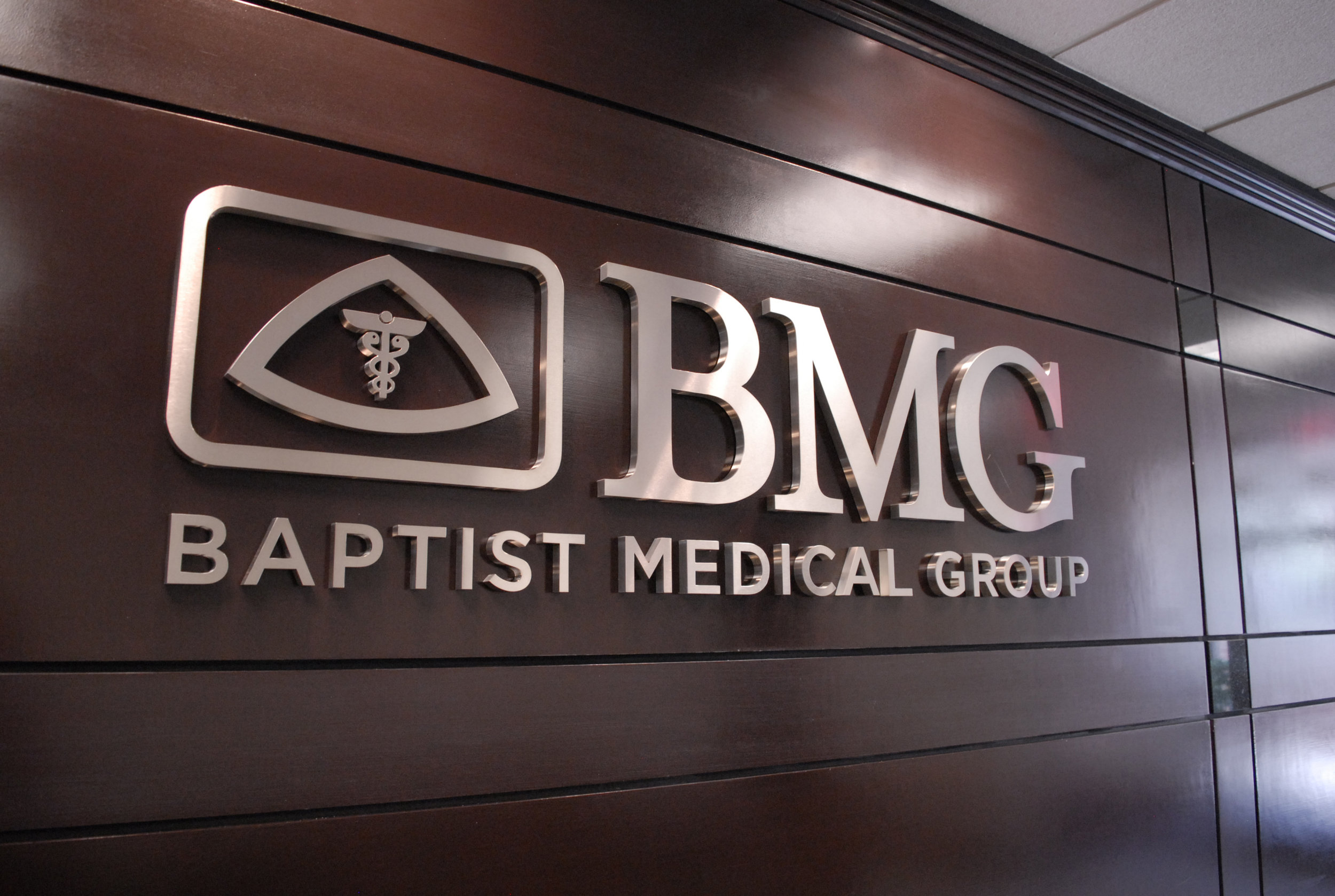 Baptist Medical Group Waterjet Cut Lobby Logo