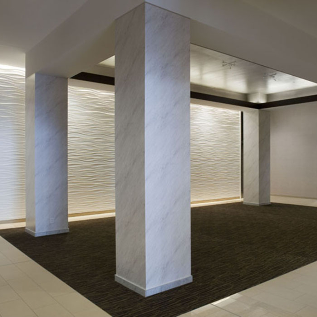 Columns Resurfaced with Marble Vinyl