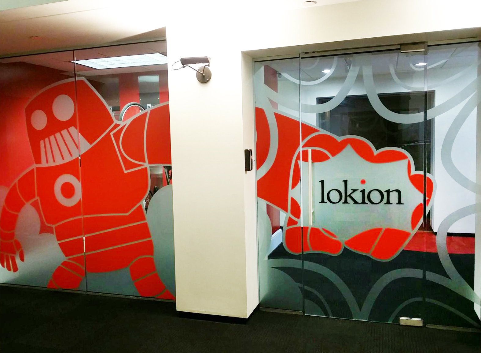 Lokion Etched Glass w/ Vinyl Graphics