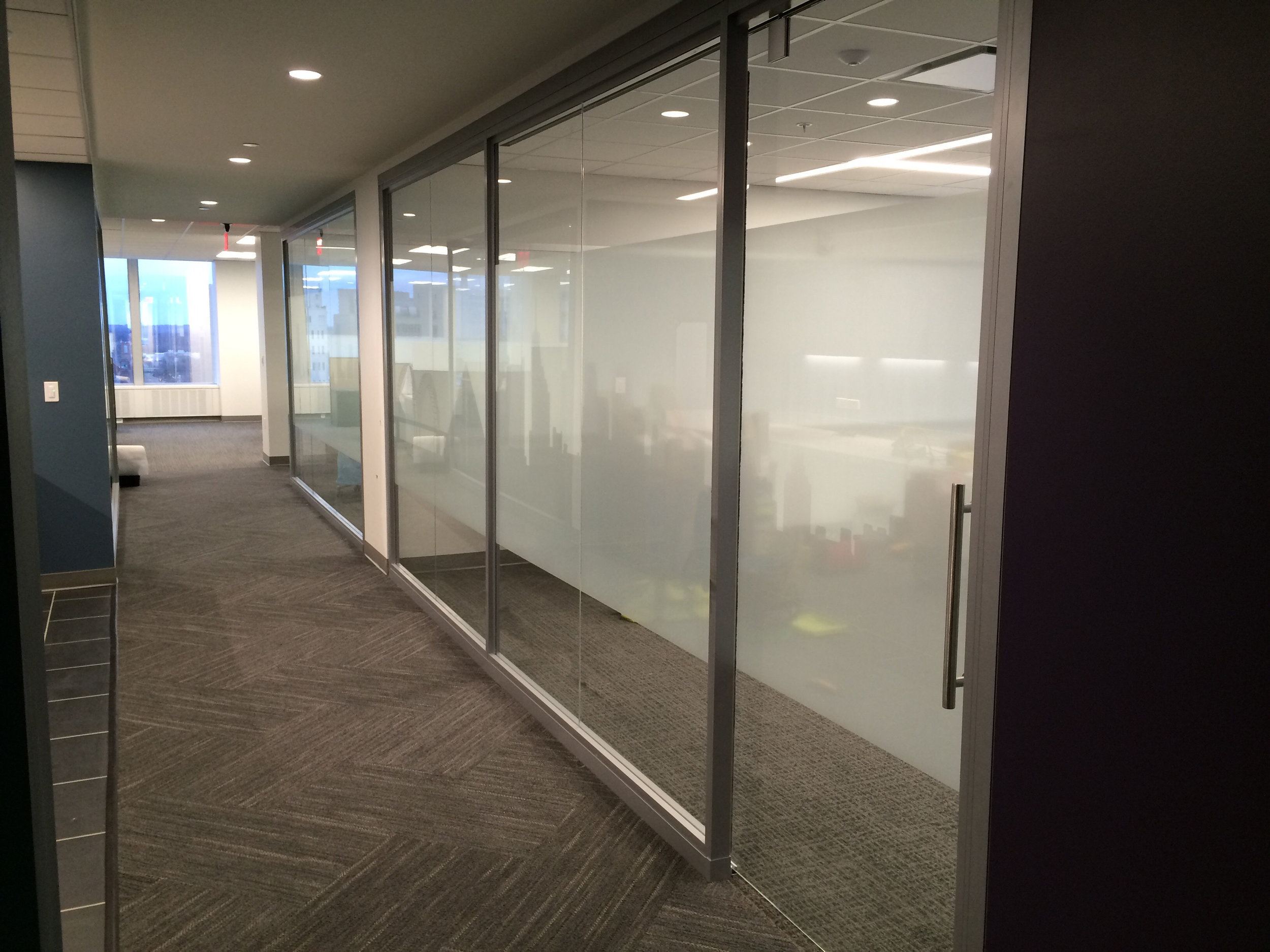 First Tennessee Multi-Opacity White Film Privacy Glass