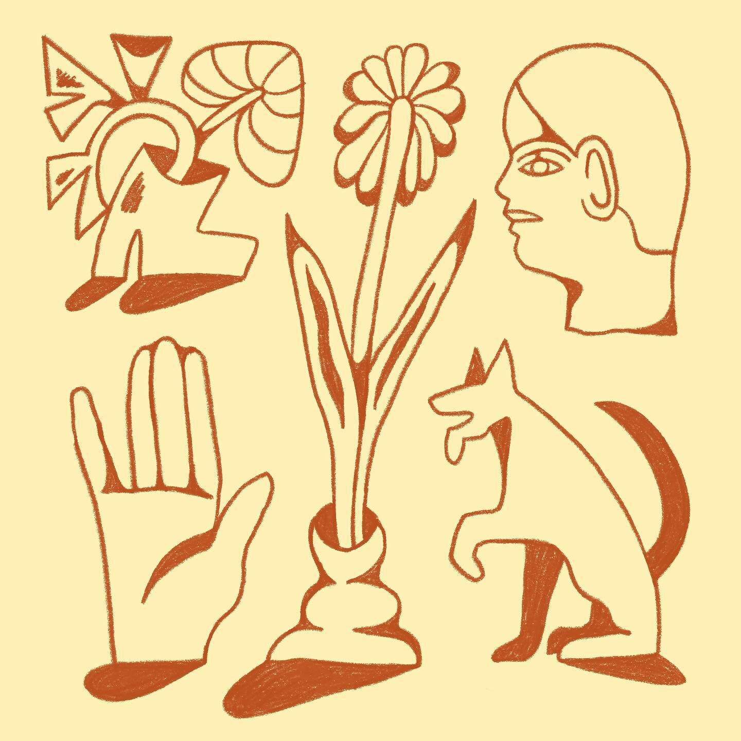 Boot-quet, Person Head, Severed Hand, Tall Daisy Turns its Back on You, and An German Shepherd