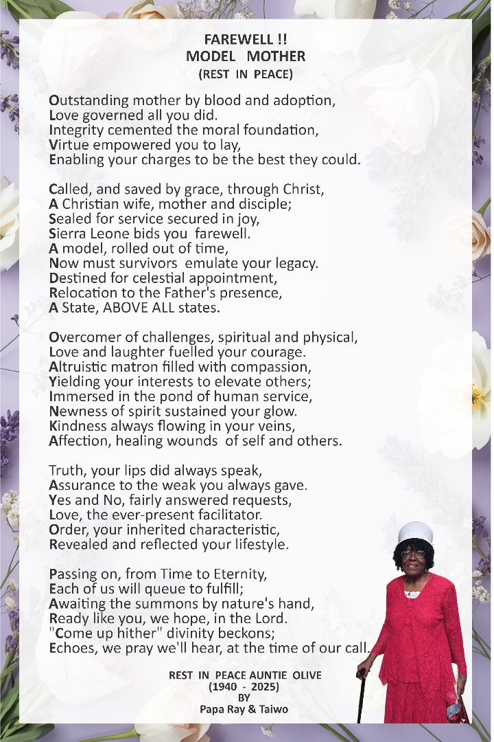 Farewell, Aunty Olive! 