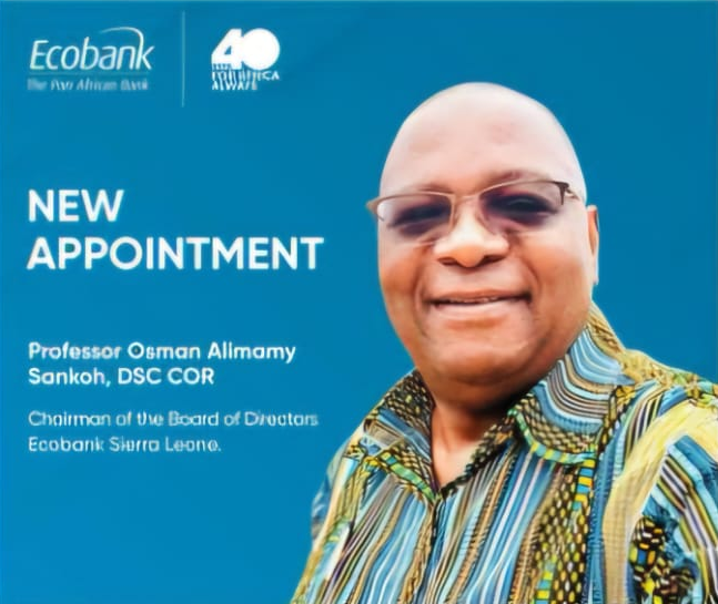 Mallam 0. Takes the Helm: Ecobank Sierra Leone Appoints Esteemed Academic Leader as Chairman