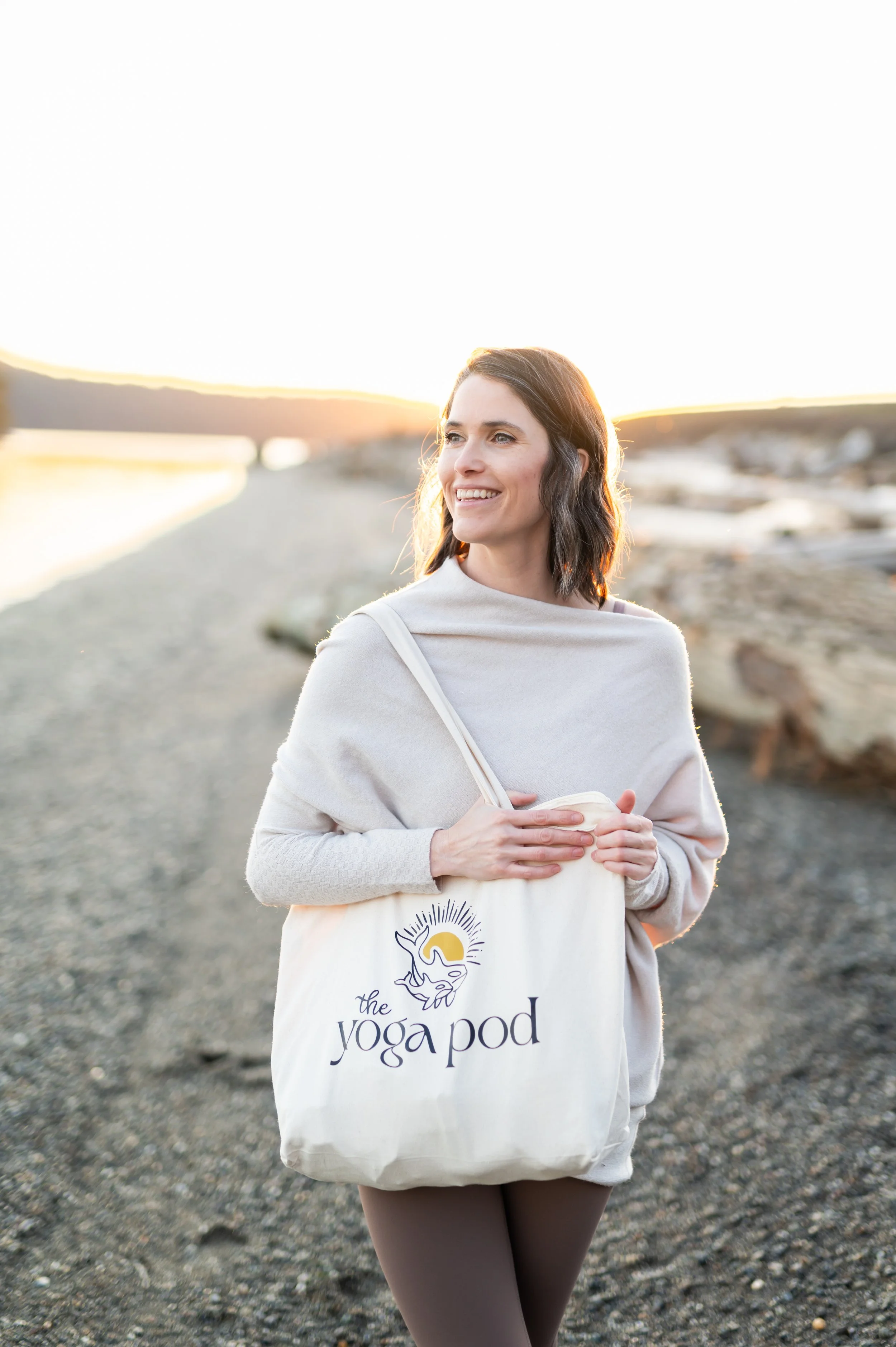 yoga branding session on the beach