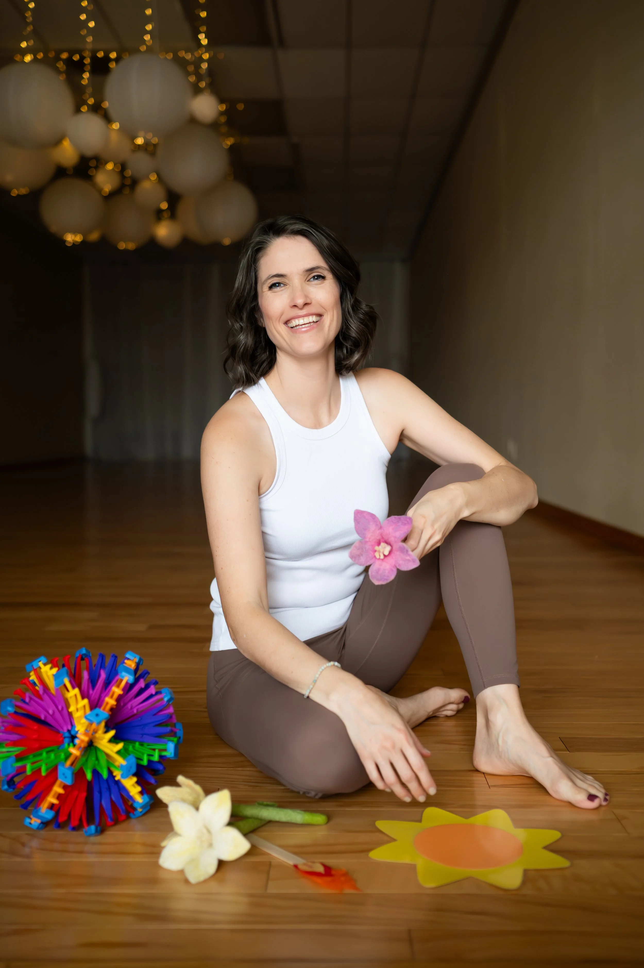 Yoga branding session portrait in a yoga studio