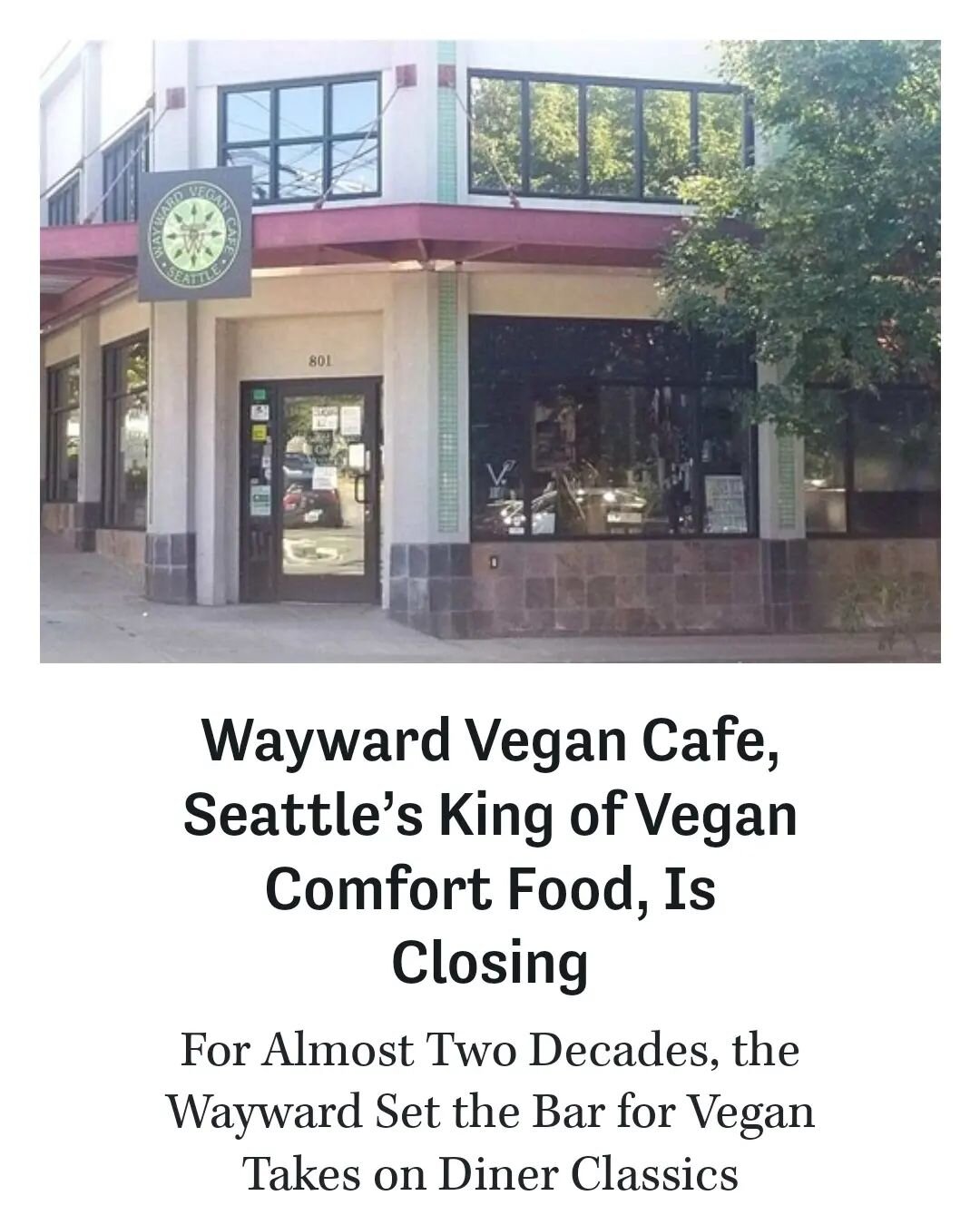 @waywardvegancafe is closing 💔 

I had the privilege of covering the story (and some cool backstories about punk + activist scenes, and vegan spots pre-Wayward) for @thestrangerseattle 

Many thanks to @talon.hippo @darbytrashtattoos @gangofcentaurs
