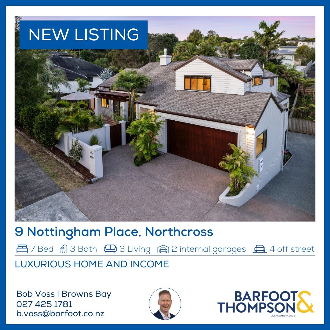 ✨😎
LUXURIOUS HOME &amp; INCOME
www.barfoot.co.nz/909210

This huge, weatherboard, modern family home was built by a reputable builder as their own family home and includes a well-designed and thought-out layout, structure and features.
Currently uti