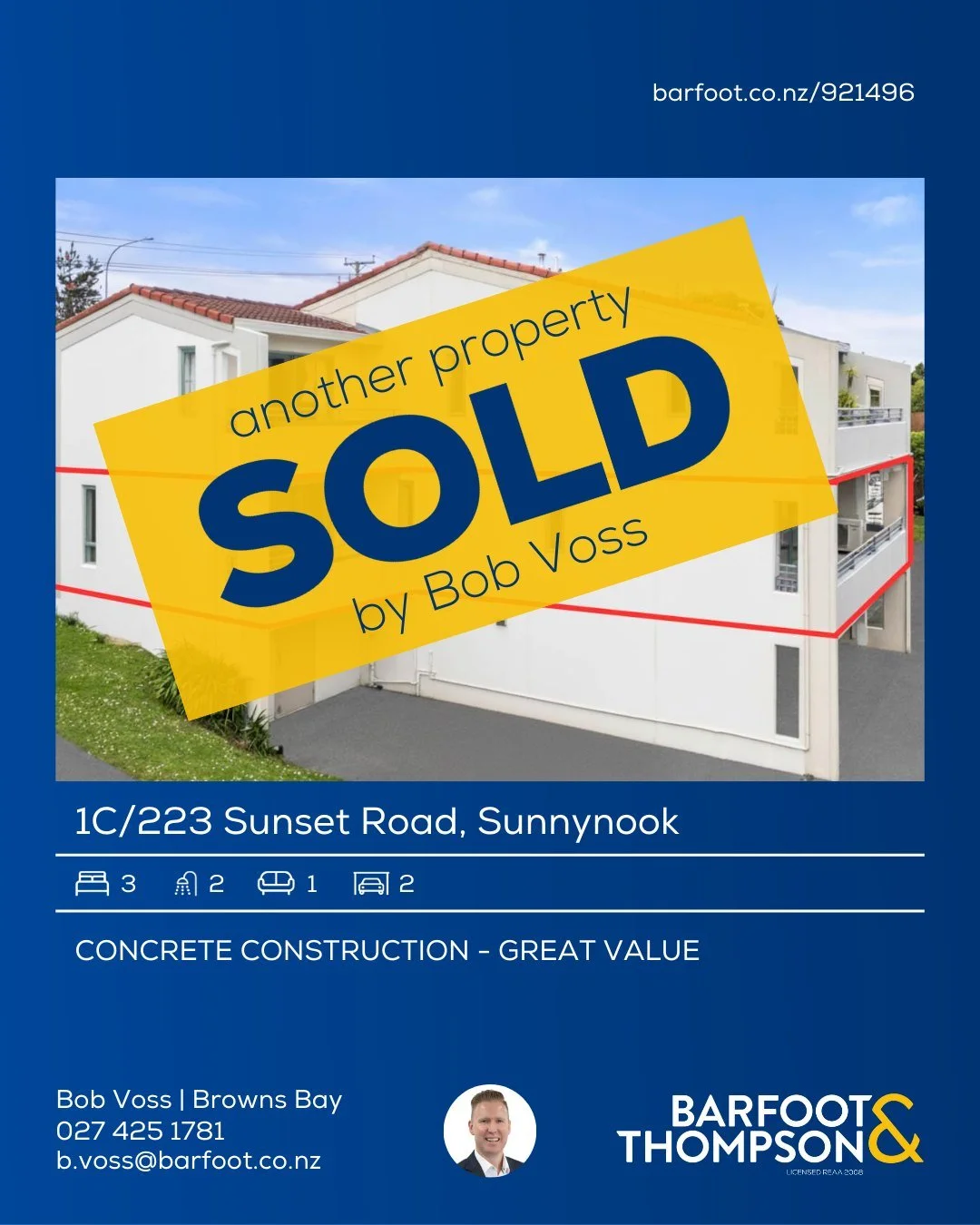 🟡🎉 SOLD
for $745,000
www.barfoot.co.nz/921496

Interested in finding out how much your home is worth?

Get in touch today

Bob Voss at Barfoot &amp; Thompson Browns Bay
0274251781
b.voss@barfoot.co.nz

#sold #barfootandthompson #realestatenz #trade