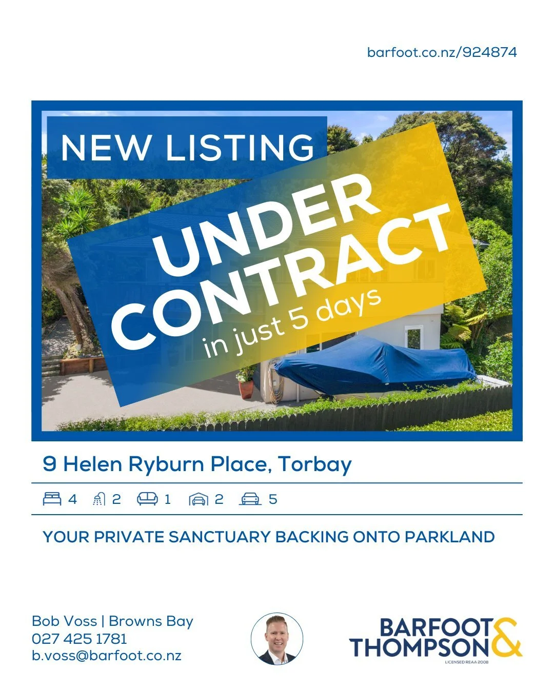 🔵🟡
www.barfoot.co.nz/924874

Just five days on the market and now under contract! 🎉🏡

This Torbay treasure captured hearts the moment it launched &mdash; and it&rsquo;s no surprise why. Tucked away in a quiet cul-de-sac and backing onto the stunn