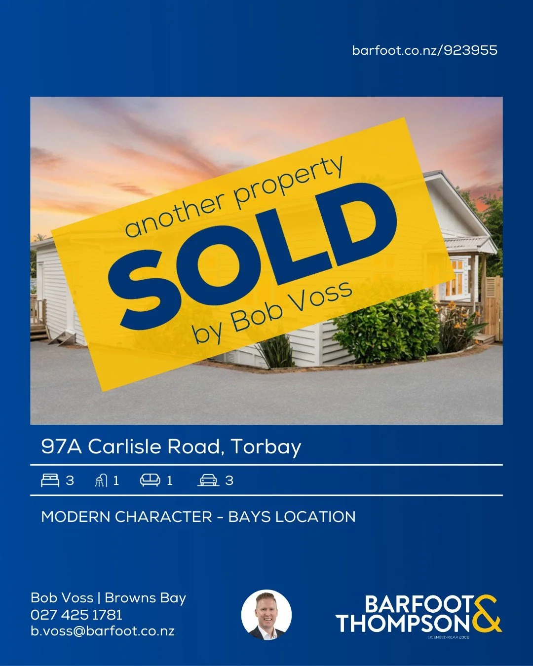 🟡🎉 SOLD
for $1,050,000
www.barfoot.co.nz/923955

Interested in finding out how much your home is worth?

Get in touch today

Bob Voss at Barfoot &amp; Thompson Browns Bay
0274251781
b.voss@barfoot.co.nz

#sold #barfootandthompson #realestatenz #tra