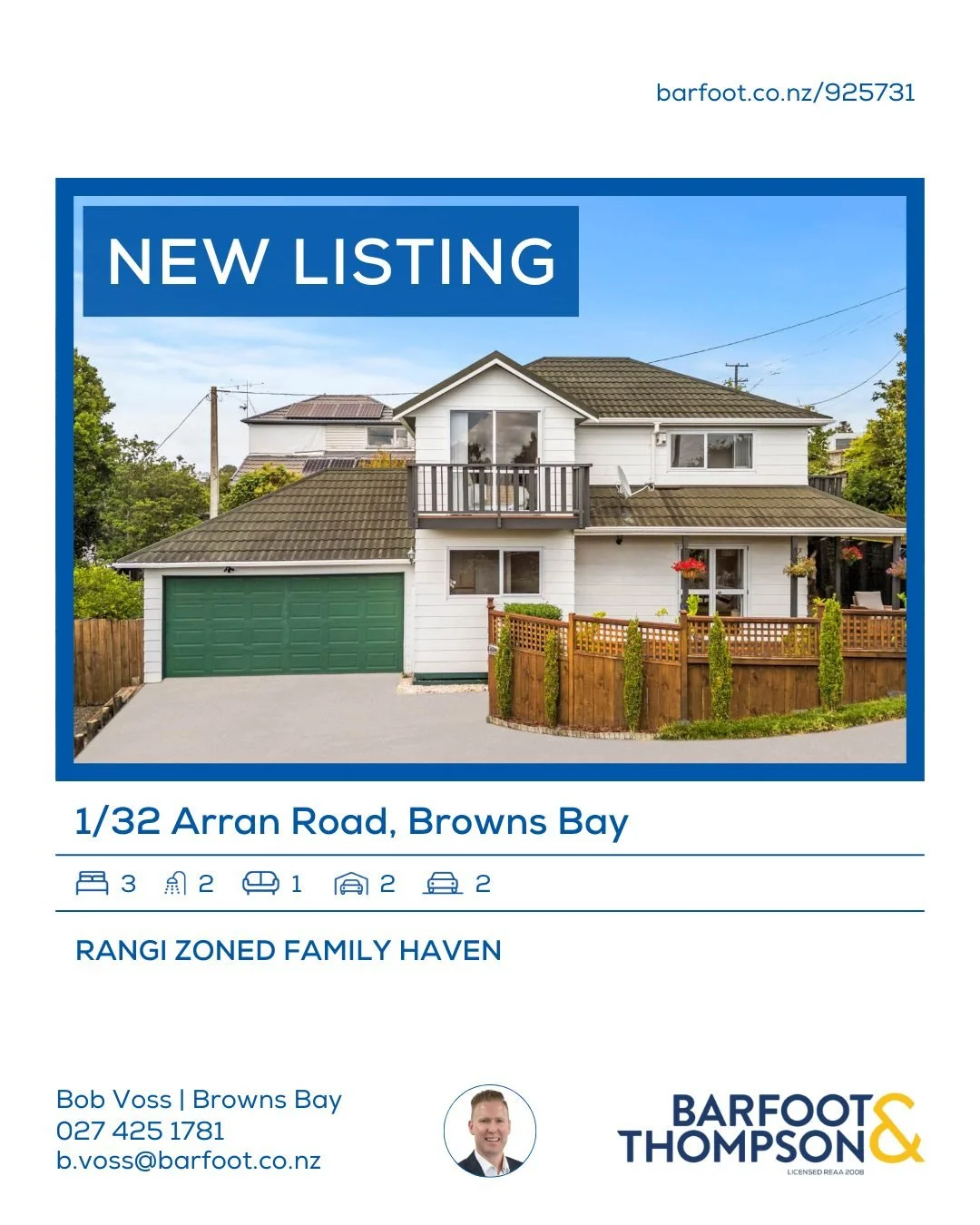 🆕✨
www.barfoot.co.nz/925731
RANGI ZONED FAMILY HAVEN

Tucked quietly off the street, this spacious home blends everyday comfort with easy modern living. Spread over two levels, the layout offers generous living areas, great natural light and seamles