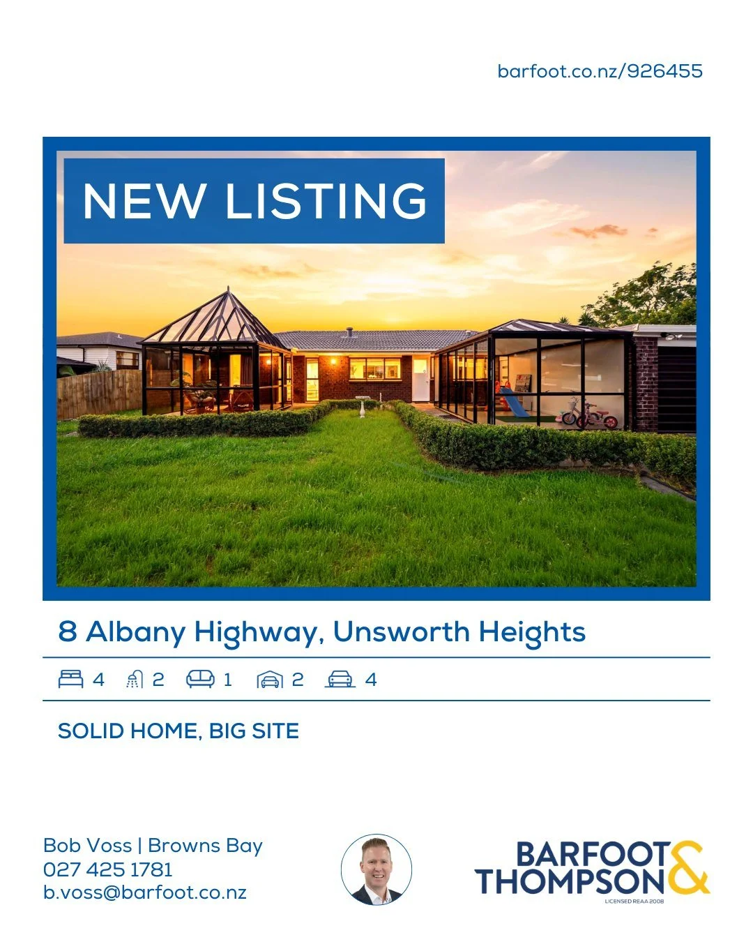 🆕✨
www.barfoot.co.nz/926455
SOLID HOME, BIG SITE

This charming family home offers a superb opportunity to enjoy spacious living on a generous 1074m&sup2; (more or less) section. With solid brick construction dating from the 1970s and a well-proport