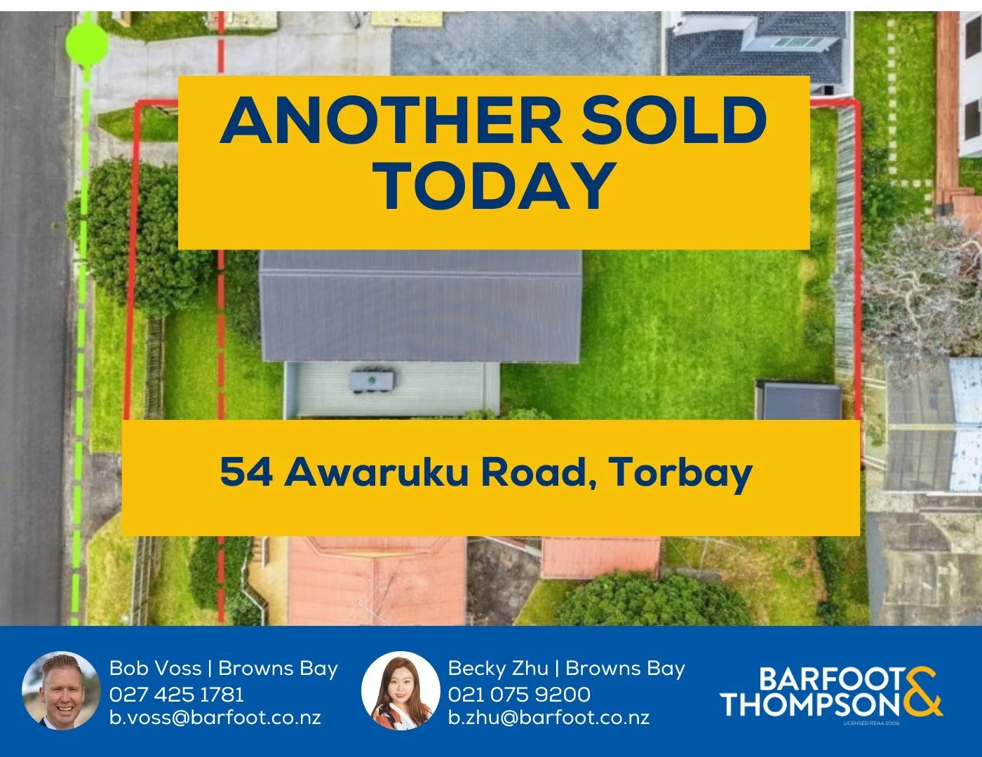 Auction Success Today !!! 2 sold under the hammer!! #Barfoot_and_Thompson__Browns_Bay #ratemyagent #aucklandproperty #realestate #bobisbarfoot #beckyzhurealestate