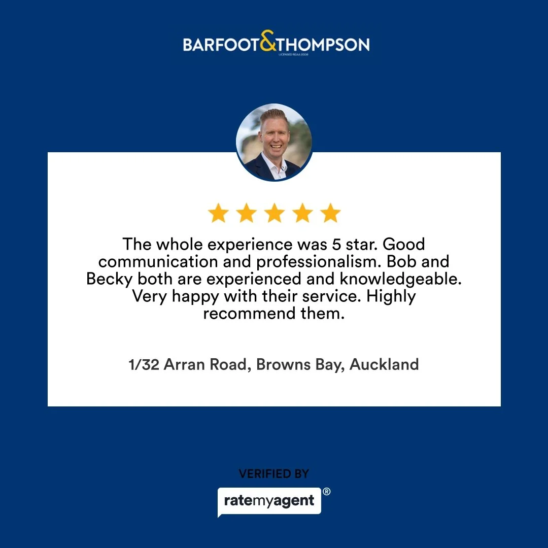 My latest RateMyAgent review in Browns Bay