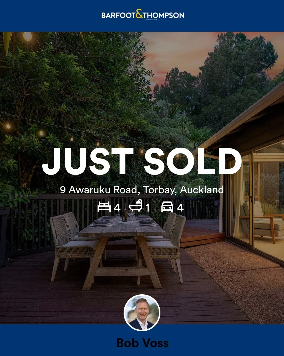 🛌 4 🛀 1 🚘 4
📍 9 Awaruku Road, Torbay, Auckland

My latest sale on RateMyAgent.

Licensed REAA 2008

...
#ratemyagent #realestate #Barfoot_and_Thompson__Browns_Bay