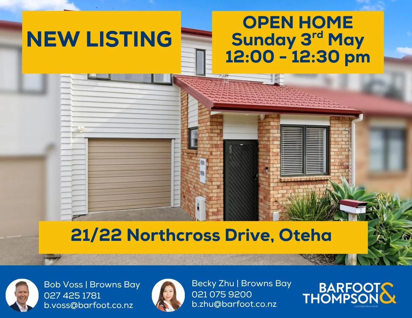 NEW LISTING - 21/22 Northcross Drive, Oteha.
OPEN HOME SUNDAY 3rd May 12:00 - 12:30pm
#newlisting #forsale #barfootandthompson #realestatenz #trademe #auckland #property #aucklandrealestate #barfootandthompsonbrownsbay #barfootandthompson_brownsbay #