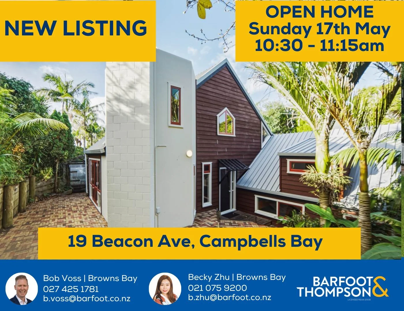NEW LISTING - Estate Sale: Iconic Architecture &amp; Prime Land
Open home Sunday 17th May 2026 10:30 - 11:15 am 
#newlisting #forsale #barfootandthompson #realestatenz #trademe #auckland #property #aucklandrealestate #barfootandthompsonbrownsbay #bar