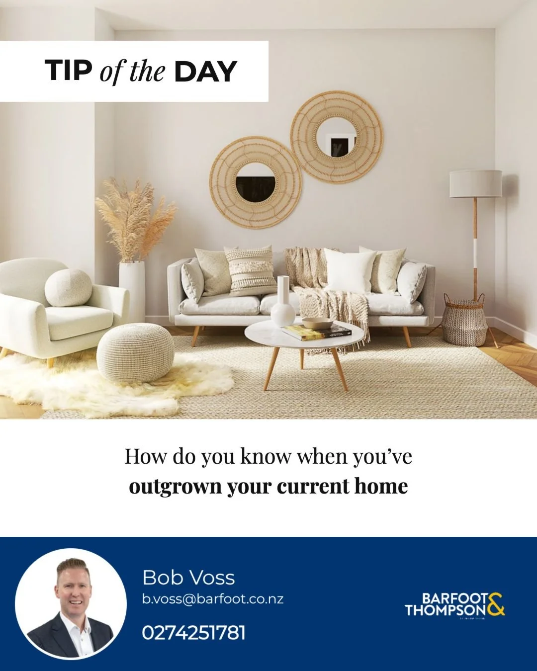 How do you know when it&rsquo;s time to move on from your current home? 🏡

You might be outgrowing your place if you&rsquo;re noticing things like:
 📈 Running out of space or storage
 🚪 Needing extra bedrooms or more versatile living areas
 ?