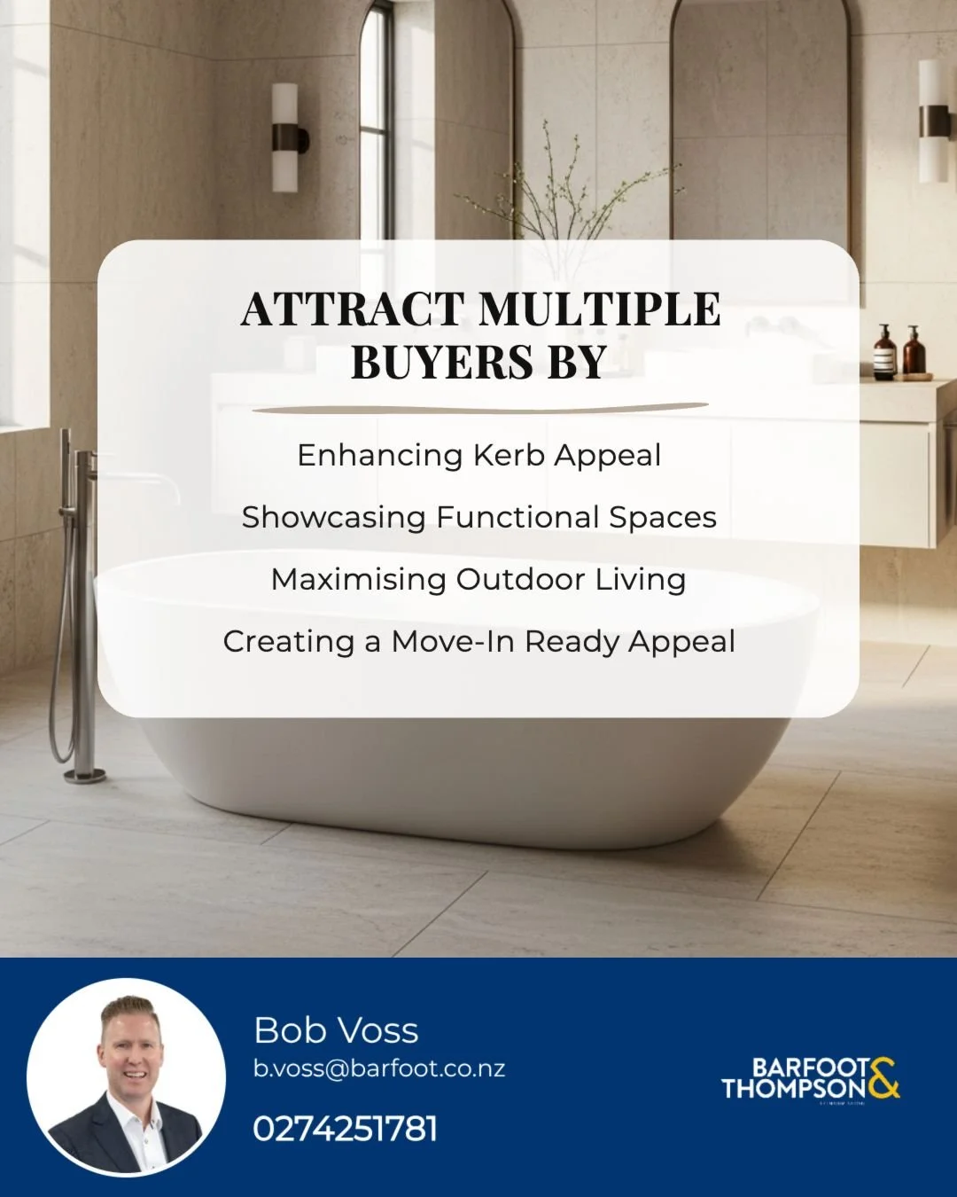 Want to attract more buyers and make your home stand out? Here's where to focus. 🏡✨

✨ Boost your street appeal &mdash; a well-presented exterior sets the tone before buyers even walk in
🛋 Show off functional spaces &mdash; highlight versatile r