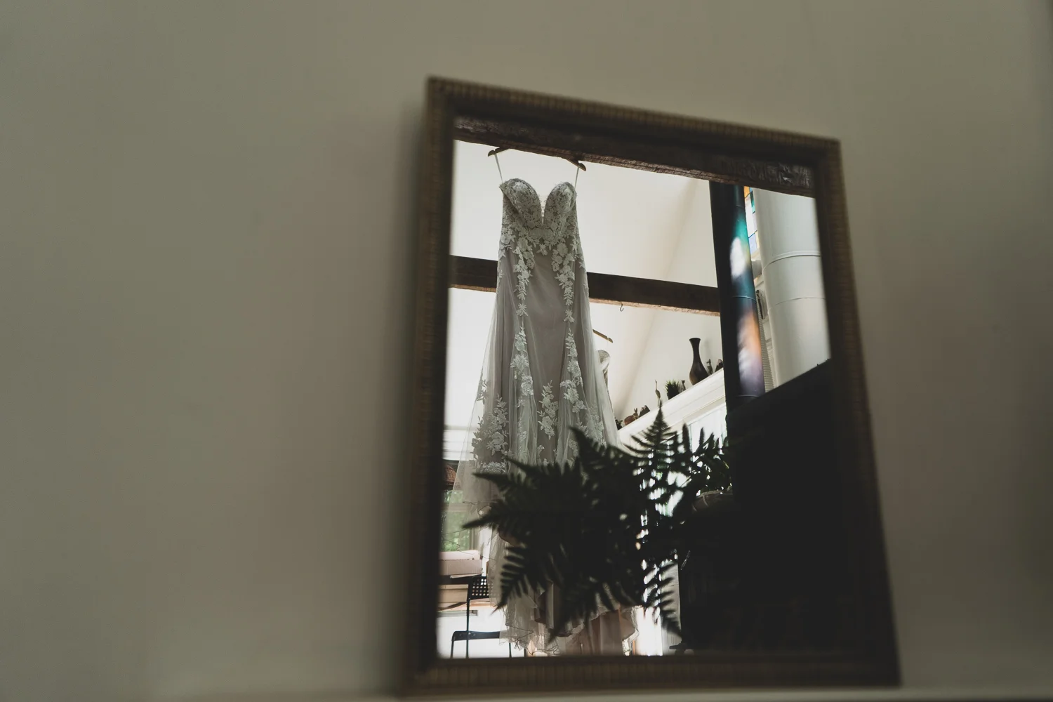 Elegant reflections for the boho Lillian West gown