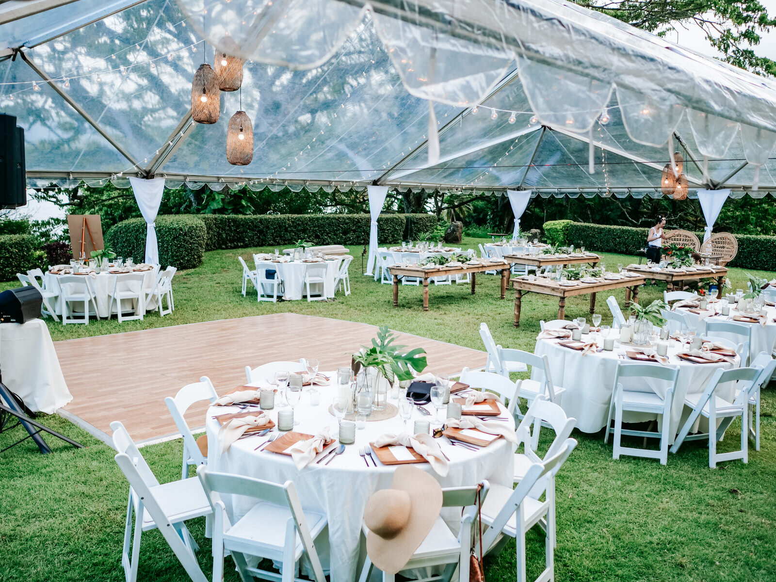 Wedding setup at Moli'i Garden Kualoa Ranch Hawaii