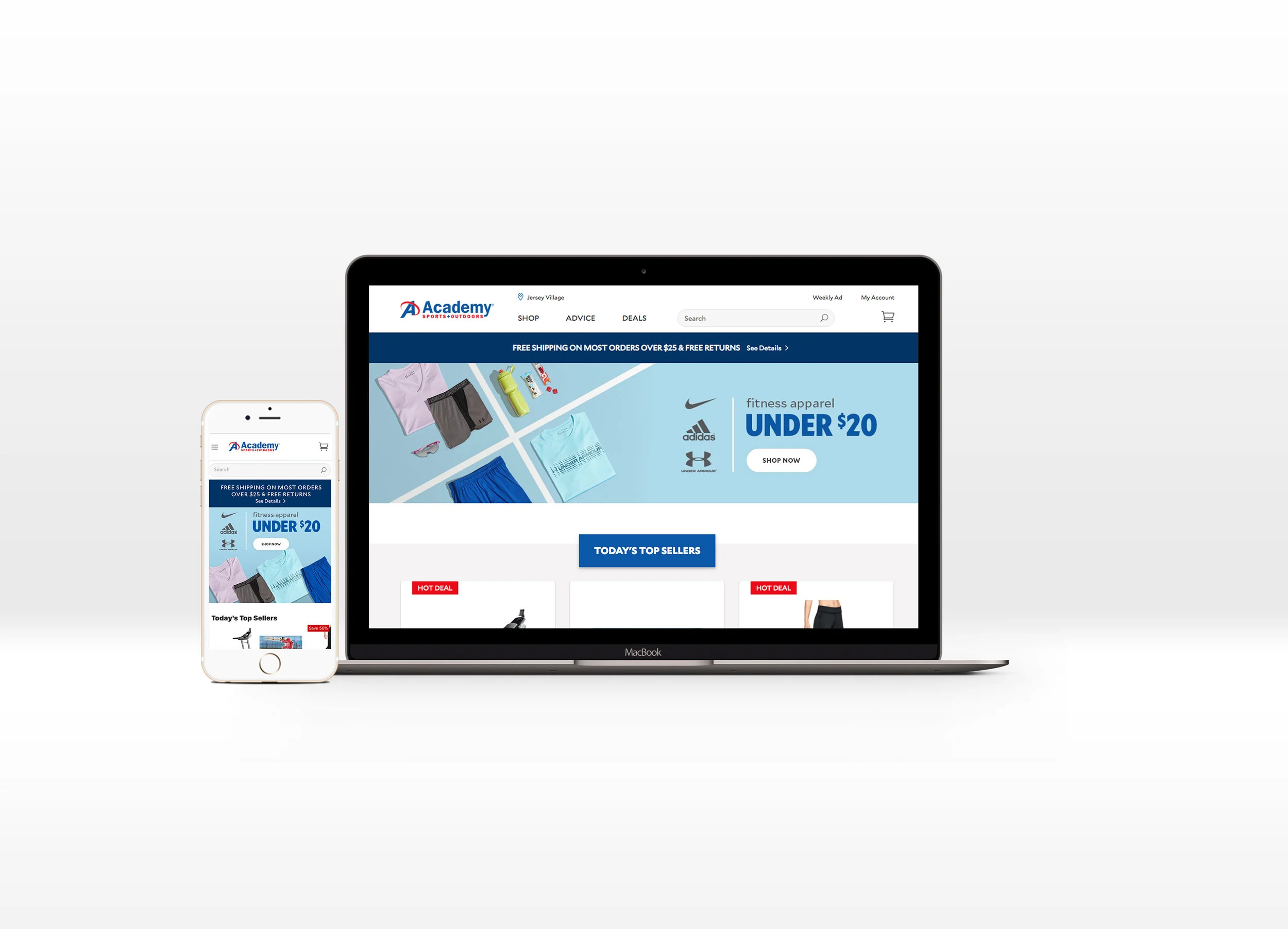 The homepage is the first place a person lands when they visit a website, so it must make lasting impression. With the ecommerce site just freshly launching in 2011, I was able to influence the look and feel of the Academy homepage over the last 4 years - balancing the number of promotions, messaging, and storytelling. We've evolved from image mapping to a fully responsive as well as ADA compliant website.