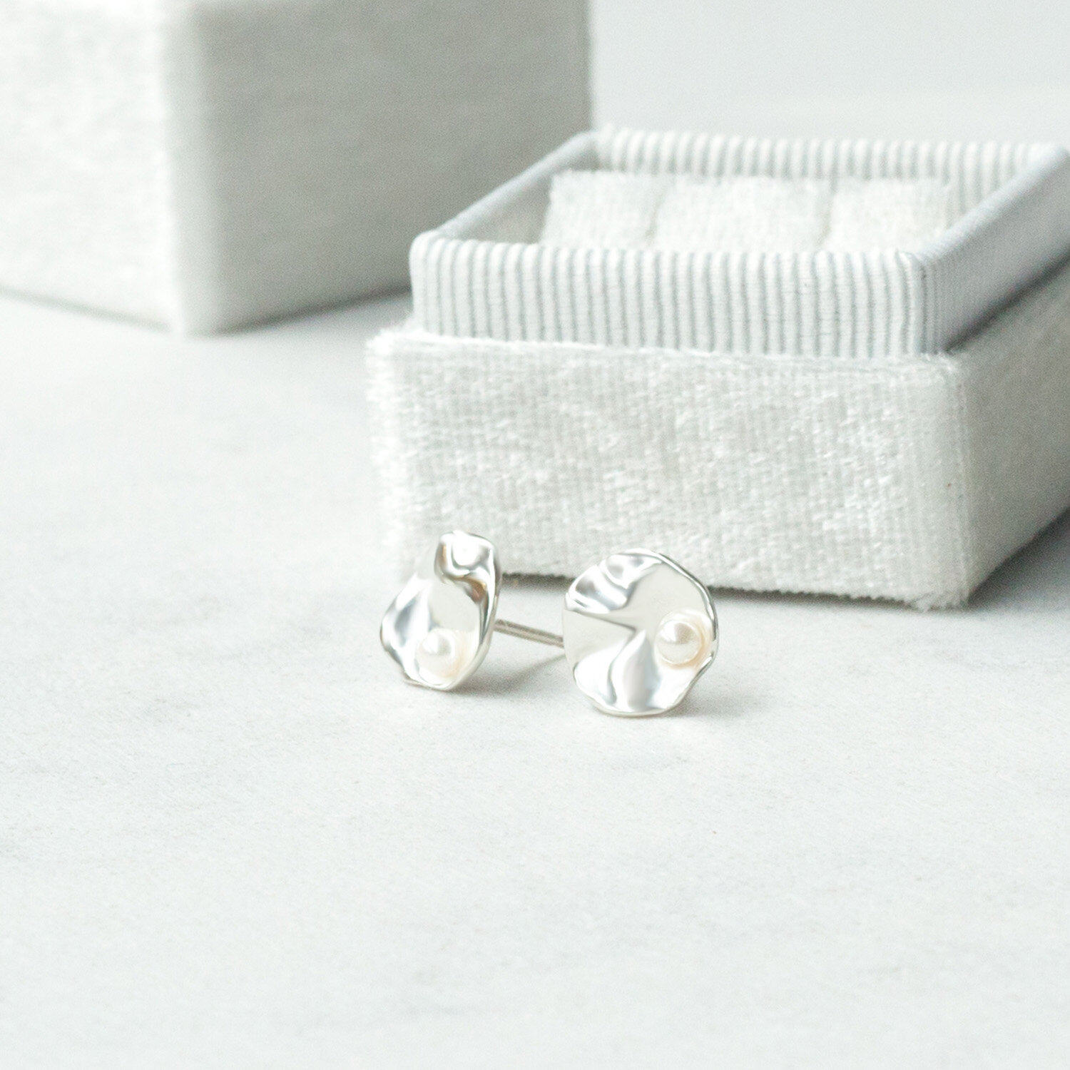 Organic Disc Seed Pearl Earrings