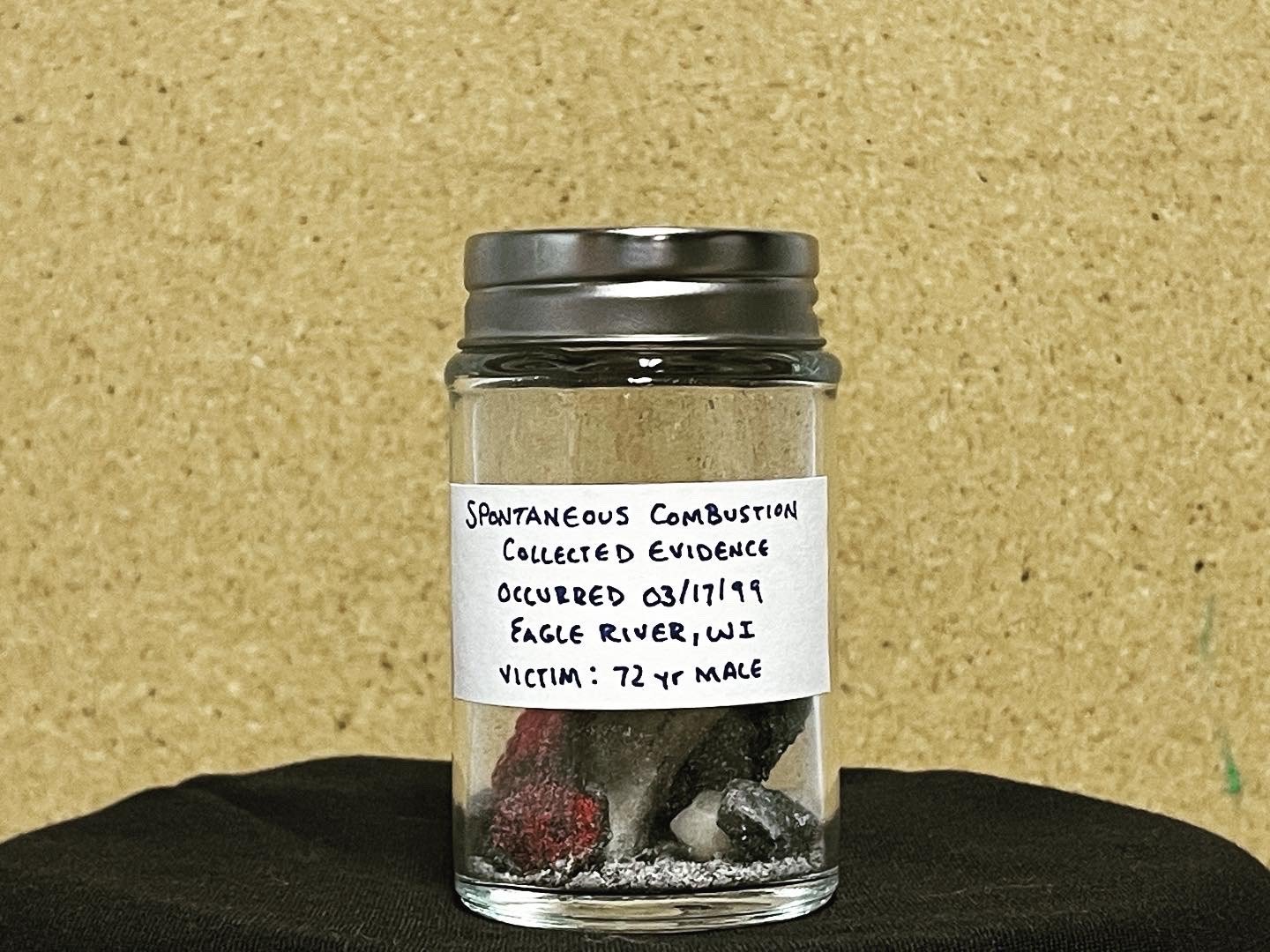 Spontaneous Human Combustion Evidence Jar