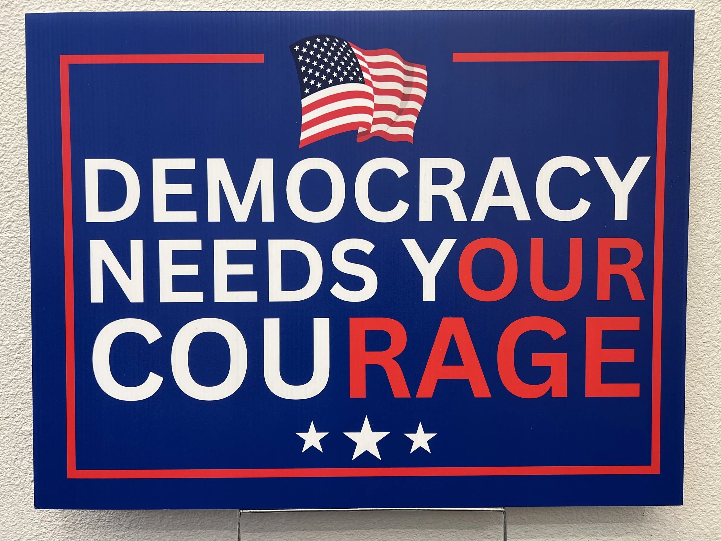 Democracy Needs Your Courage Sign