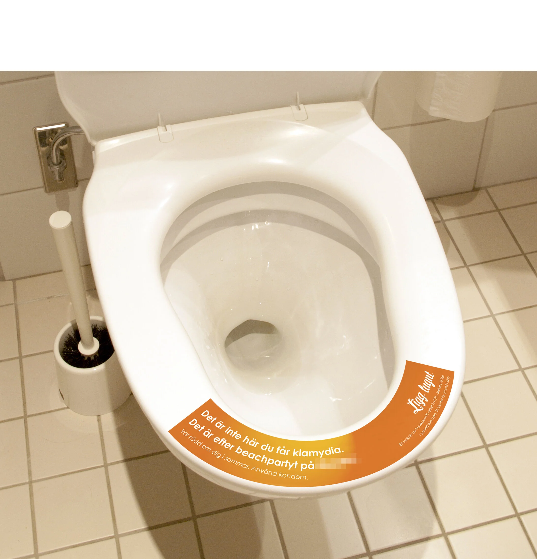  Toalettstolsdekal på lokala flygplatser och nattklubbar 