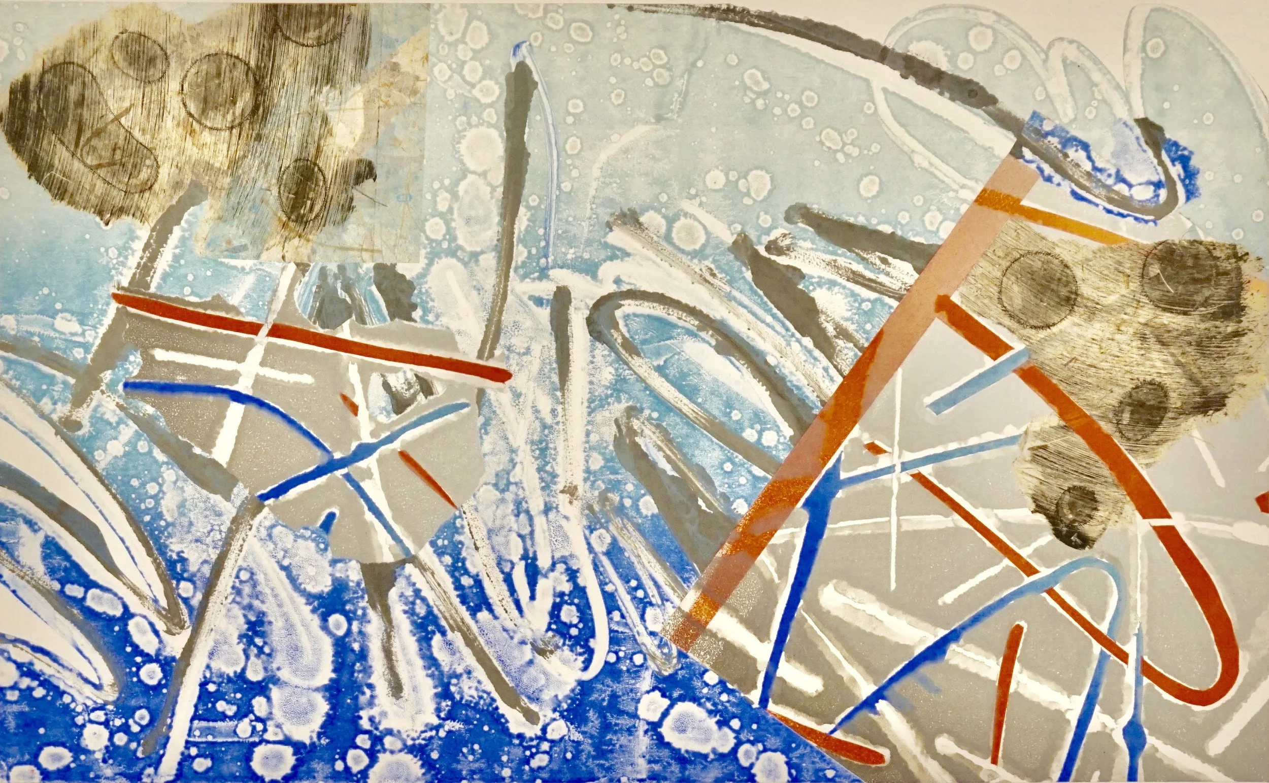 CIVIL DISAGREEMENT. MONOPRINT ON ARCHIVAL PAPER. 16 X 28”.