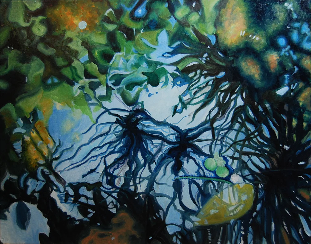 ABSTRACT REFLECTION. 16 X 20”. OIL ON CANVAS.