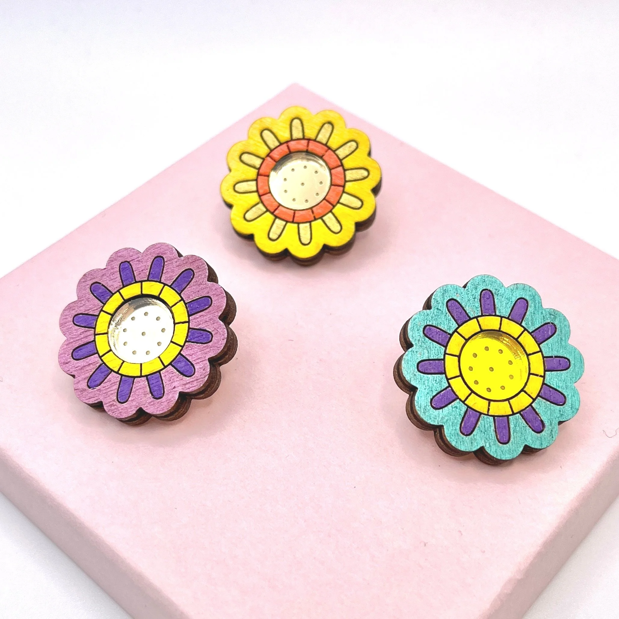 Floral Folk 'Poppy' Brooches