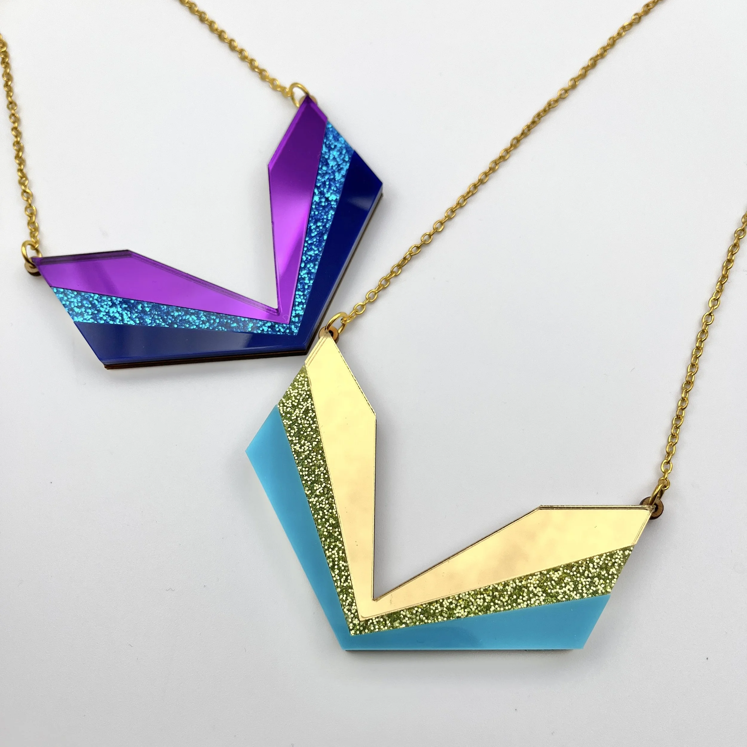 Wingspan Art Deco Bib Necklace (various colours)