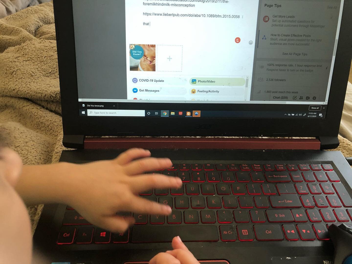 My assistant practicing her letter recognition skills as I teach her &ldquo;how to work&rdquo; while getting free labor.

Stay tuned for the day that my kid manages my social media account.

Ps: are you following me over on Facebook.com/shondraMattos