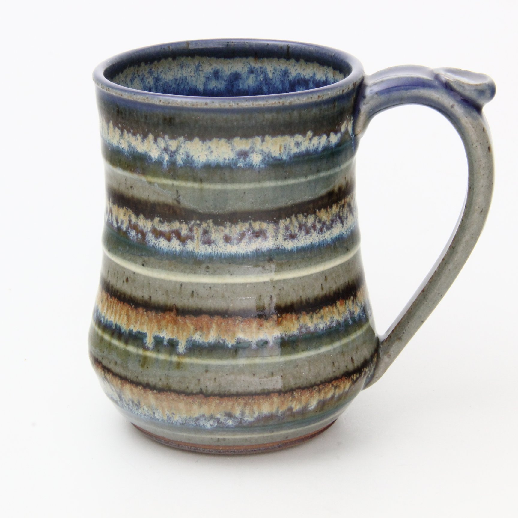 Tall Mug 'Striped w/ Teal'