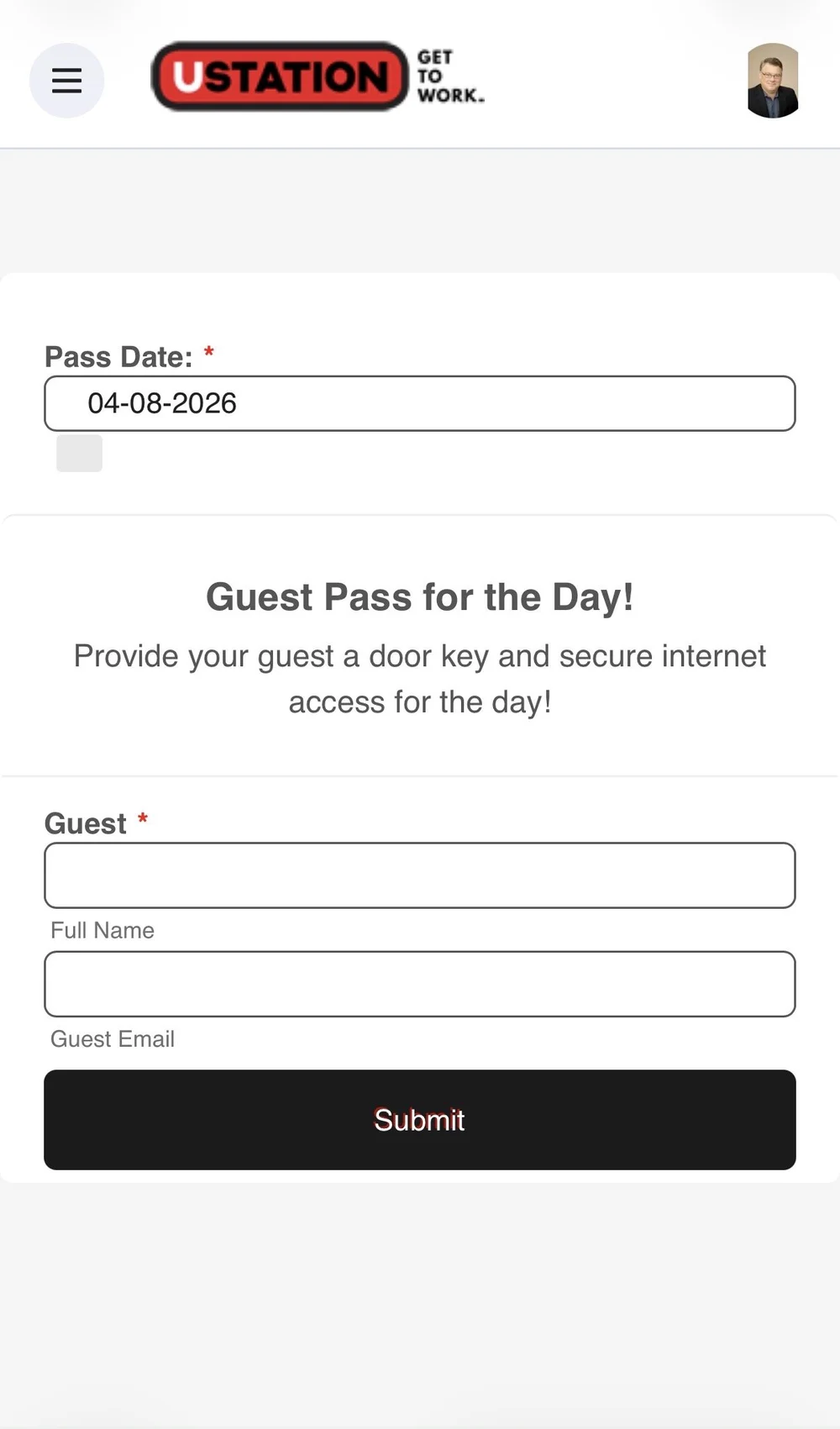 Creating a guest pass in the member app