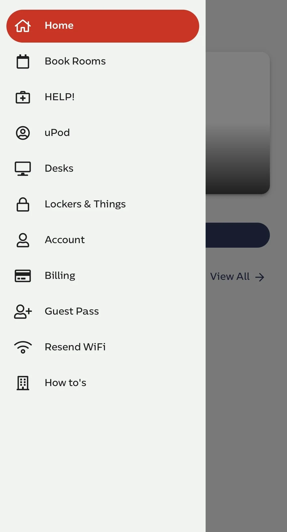 The member app menu