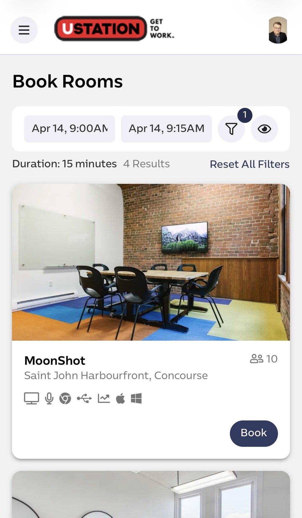 Booking a meeting room in the member app