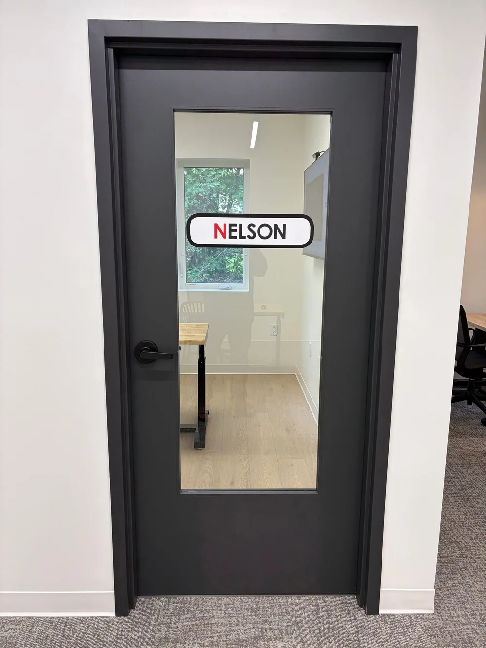 Looking into the Nelson room through its open door