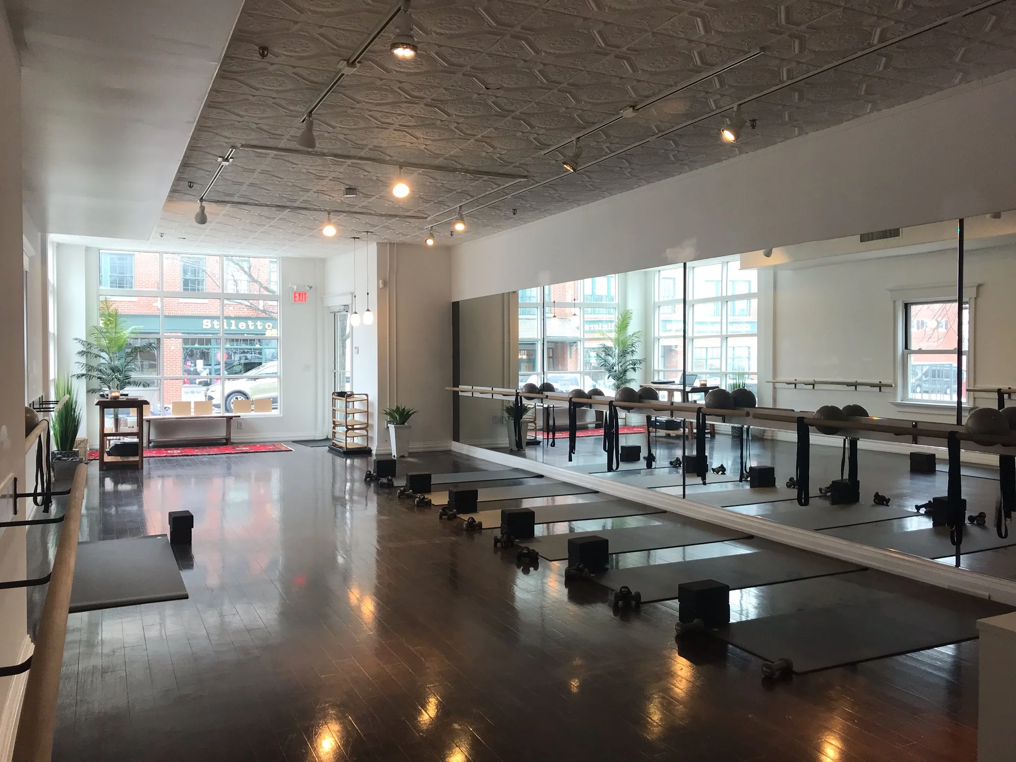 Our brand new studio is drenched in natural light. We provide the highest quality mats & props. Just come and enjoy a variety of fun classes that will challenge you in new ways, and leave you feeling positive and accomplished.